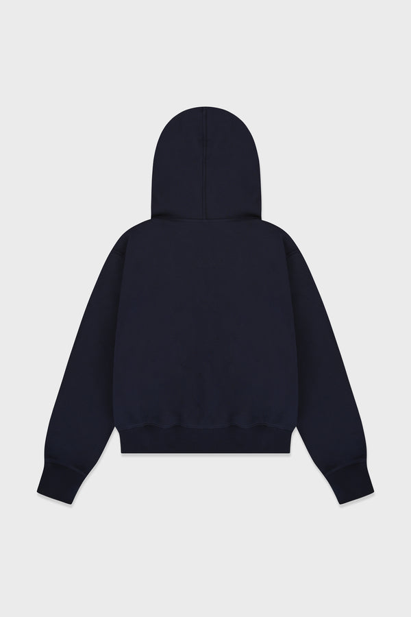 Enavant COTTON EMBROIDERED HOODIE in the color Navy