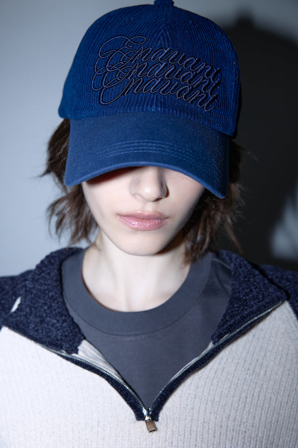 Enavant CORDUROY STRING BALL CAP in the color Navy/Blue