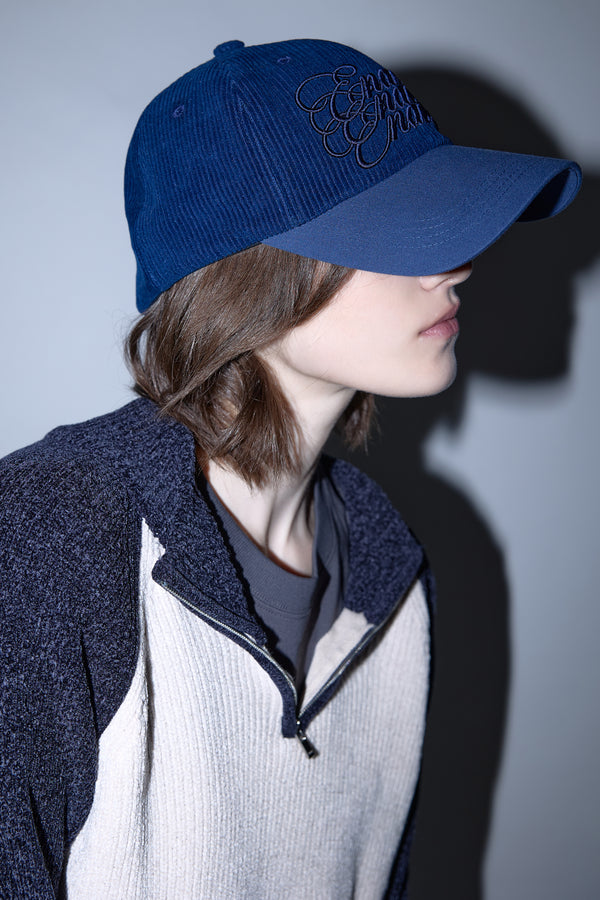 Enavant CORDUROY STRING BALL CAP in the color Navy/Blue