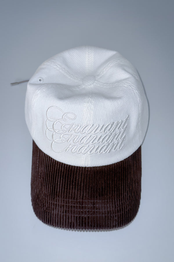 Enavant CORDUROY STRING BALL CAP in the color Ivory/Brown