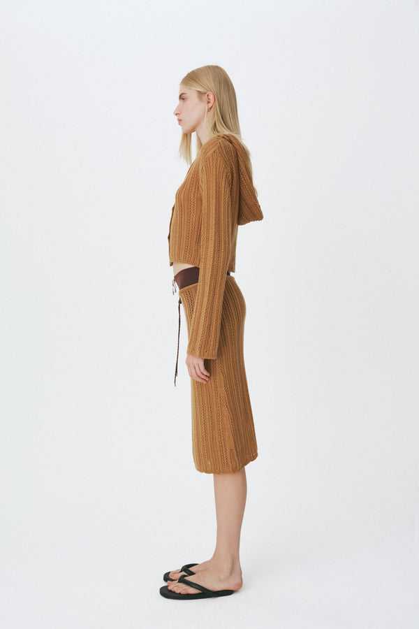 Enavant Crochet knit skirt in the color Brown