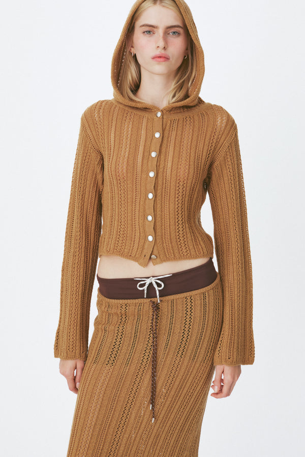 Enavant Crochet knit skirt in the color Brown