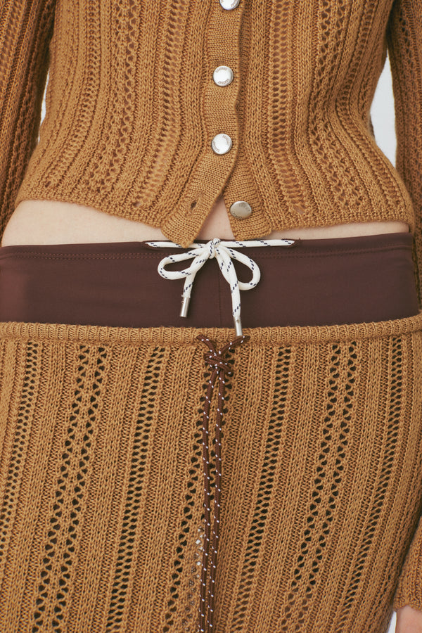 Enavant Crochet knit skirt in the color Brown