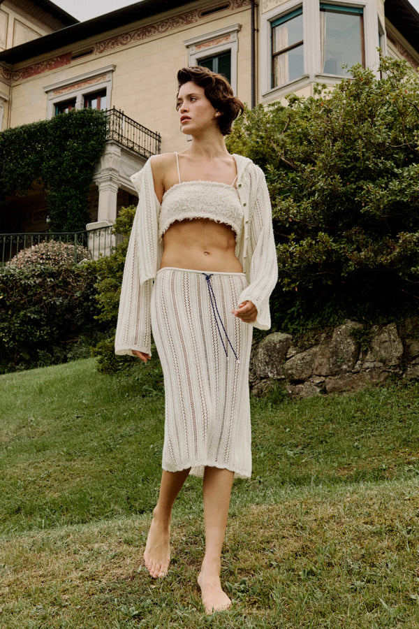 Enavant Crochet knit skirt in the color Cream