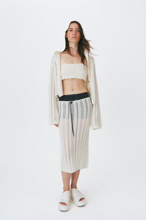 Enavant Crochet knit skirt in the color Cream