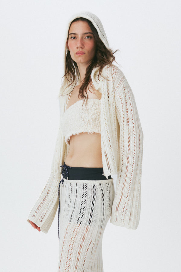 Enavant Crochet knit skirt in the color Cream