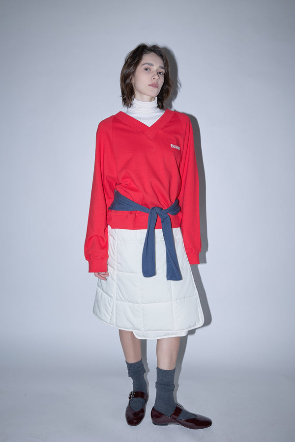 Enavant DYLAN V-NECK SWEATSHIRT in the color Red