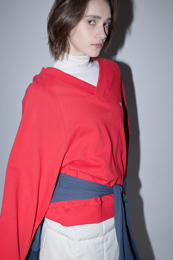 Enavant DYLAN V-NECK SWEATSHIRT in the color Red