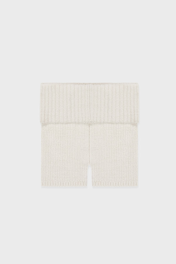 Enavant EMBROIDERED KNIT SHORT in the color Ivory