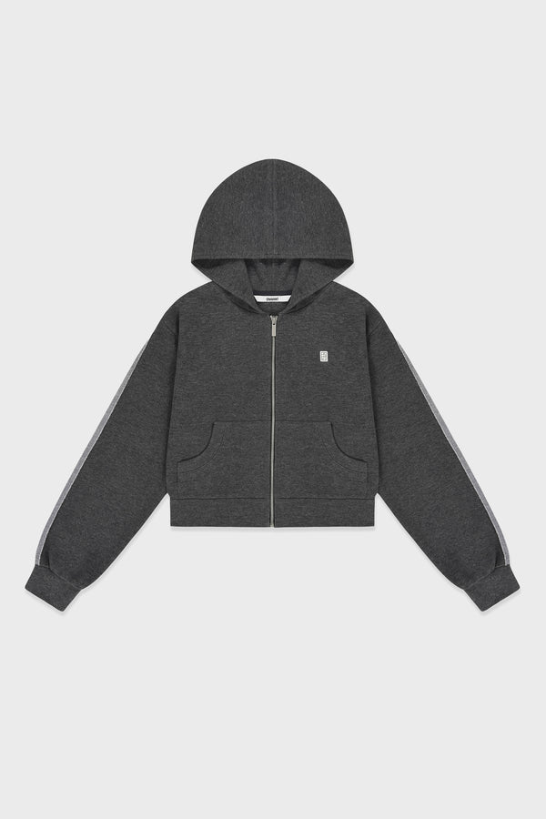 Enavant SIDE TRIM ZIP-UP HOODIE JACKET in the color Charcoal
