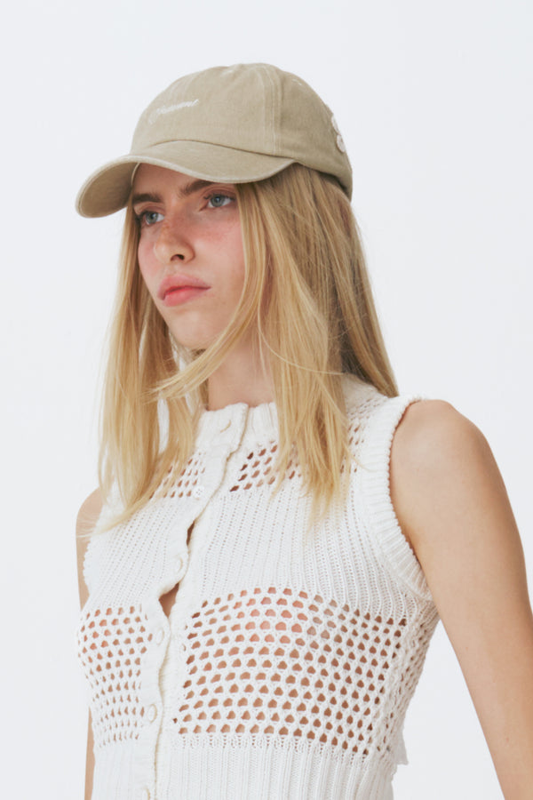 Enavant Motif cotton classic cap in the color Washed Beige