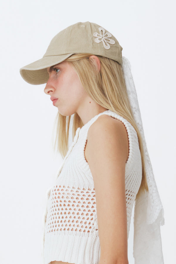 Enavant Motif cotton classic cap in the color Washed Beige
