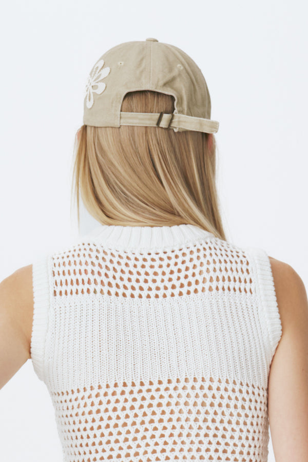 Enavant Motif cotton classic cap in the color Washed Beige