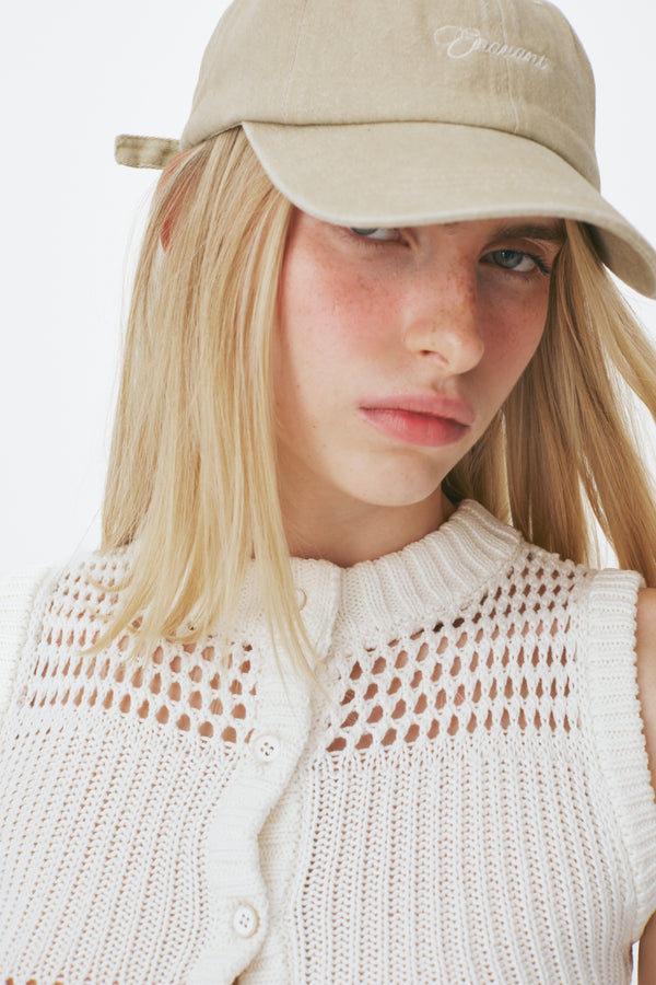 Enavant Motif cotton classic cap in the color Washed Beige