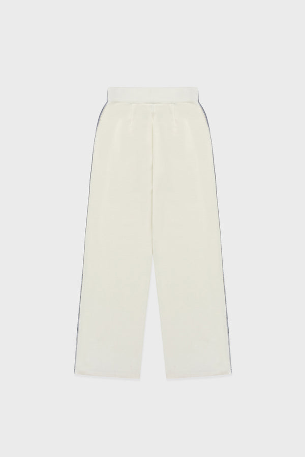 Enavant SIDE TRIM SEMI-WIDE PANT in the color Cream