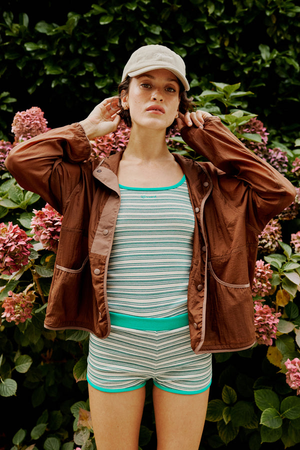 Enavant Sheer button-up windbreaker in the color Brown