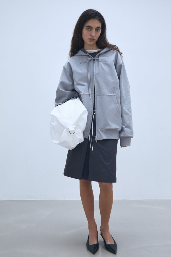 Enavant COTTON HOODIE ZIP-UP in the color Washed Gray