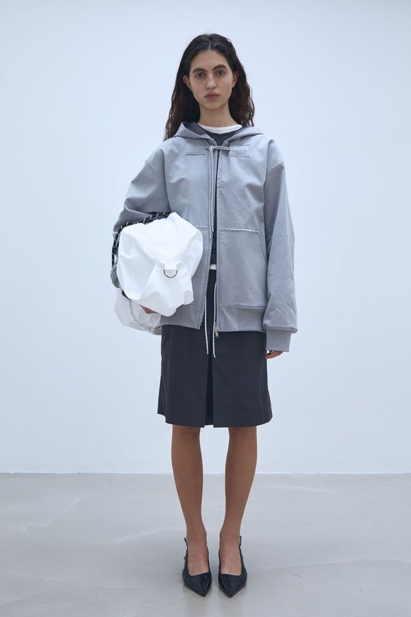 Enavant COTTON HOODIE ZIP-UP in the color Washed Gray