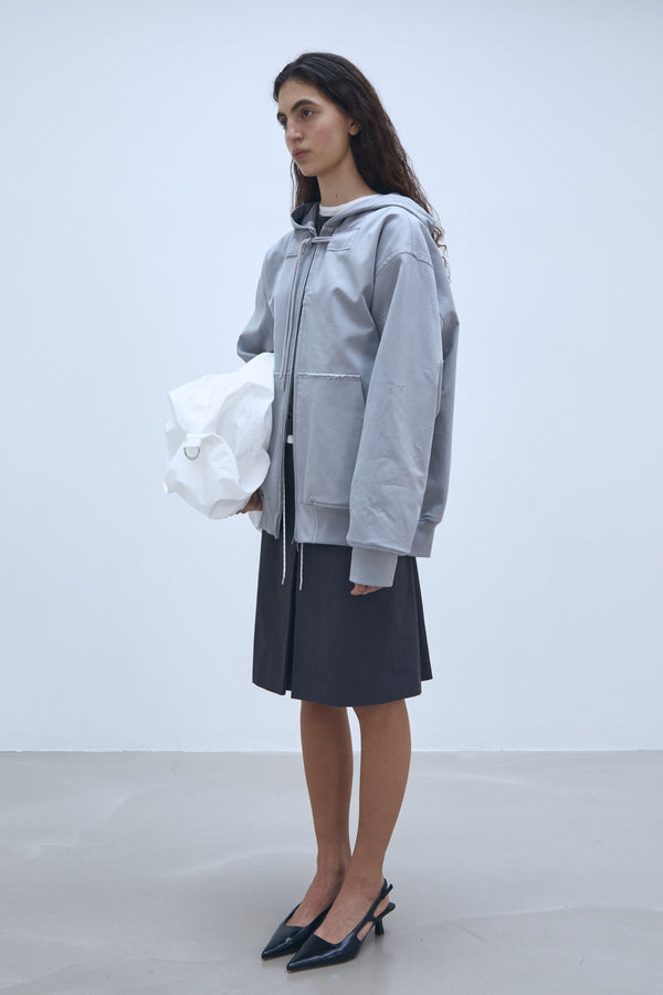 Enavant COTTON HOODIE ZIP-UP in the color Washed Gray