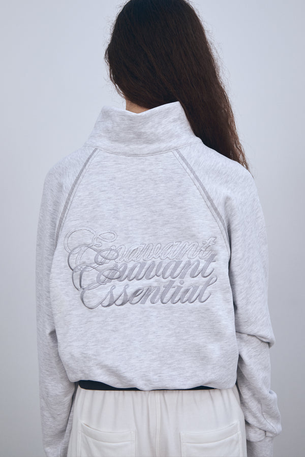 Enavant HALF ZIP-UP SWEATSHIRT in the color Melange Gray