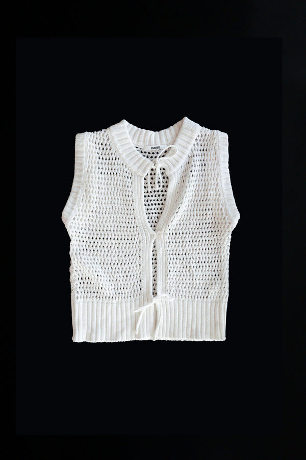 Enavant Knit button-up vest in the color Cream
