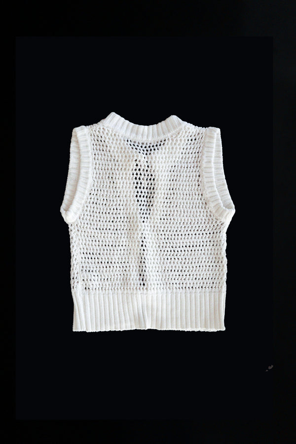Enavant Knit button-up vest in the color Cream