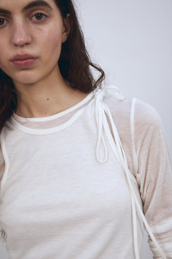 Enavant SLIM LONG-SLEEVE TOP in the color Ivory