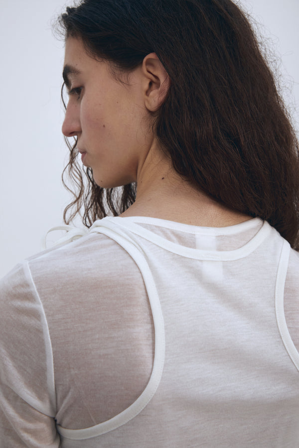 Enavant SLIM LONG-SLEEVE TOP in the color Ivory