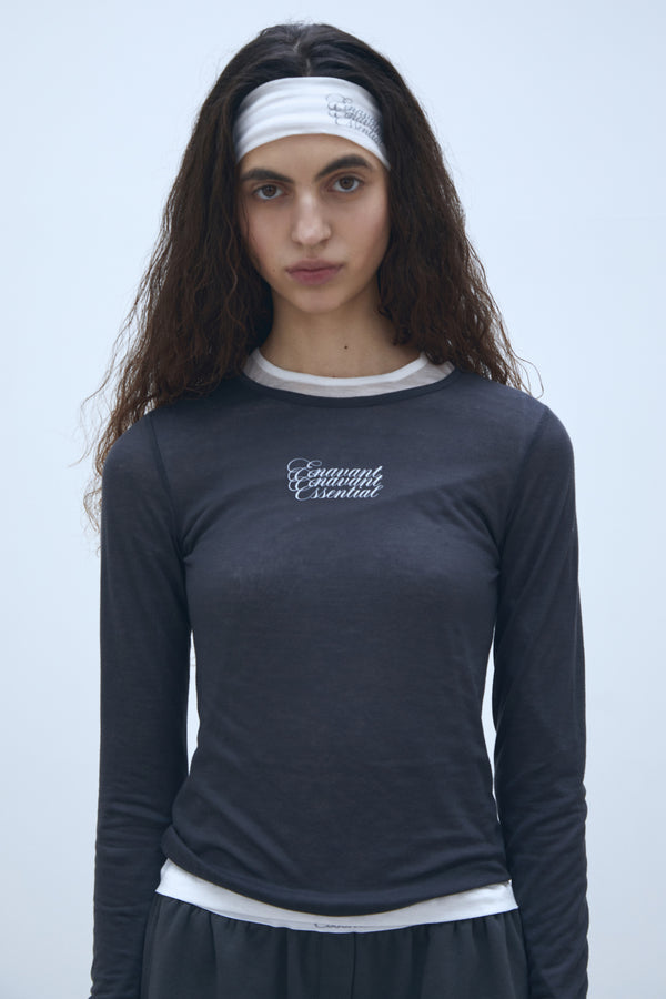 Enavant SLIM LONG-SLEEVE TOP in the color Charcoal
