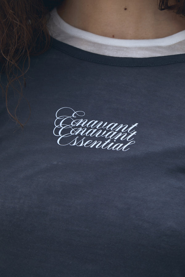 Enavant SLIM LONG-SLEEVE TOP in the color Charcoal