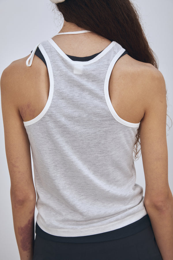 Enavant TIE TANK TOP in the color Ivory