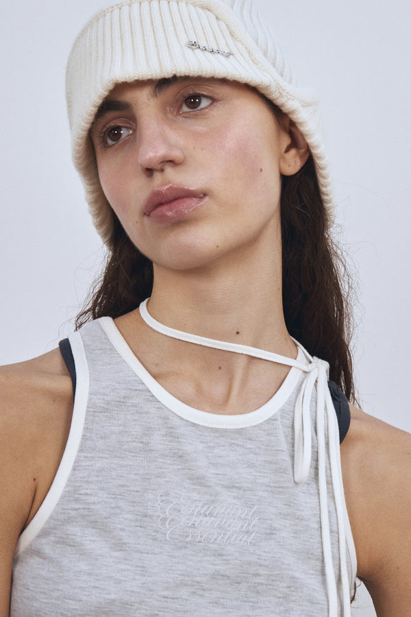 Enavant TIE TANK TOP in the color Ivory