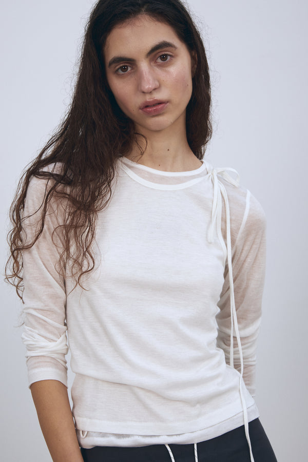 Enavant TIE TANK TOP in the color Ivory