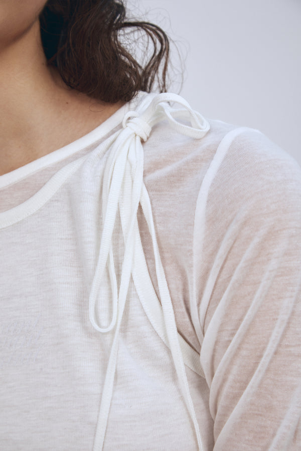 Enavant TIE TANK TOP in the color Ivory