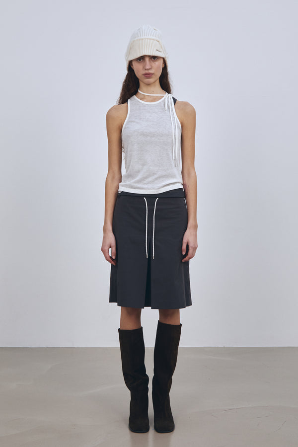 Enavant TIE TANK TOP in the color Ivory