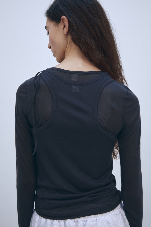 Enavant TIE TANK TOP in the color Charcoal