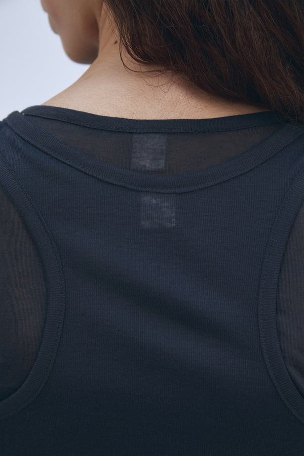 Enavant TIE TANK TOP in the color Charcoal