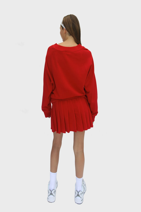 Enavant DYLAN V-NECK SWEATSHIRT in the color Red