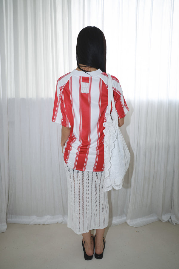 Enavant Track top in the color Red Striped