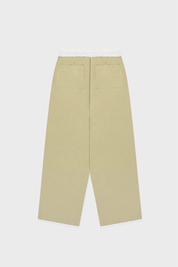 Enavant ALEX WIDE LEG PLEATED PANT in the color Beige