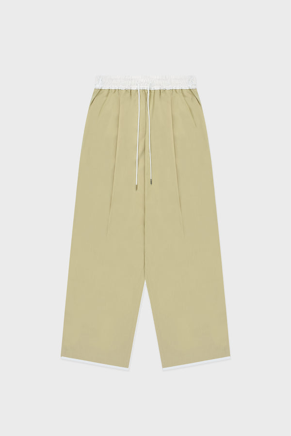 Enavant ALEX WIDE LEG PLEATED PANT in the color Beige