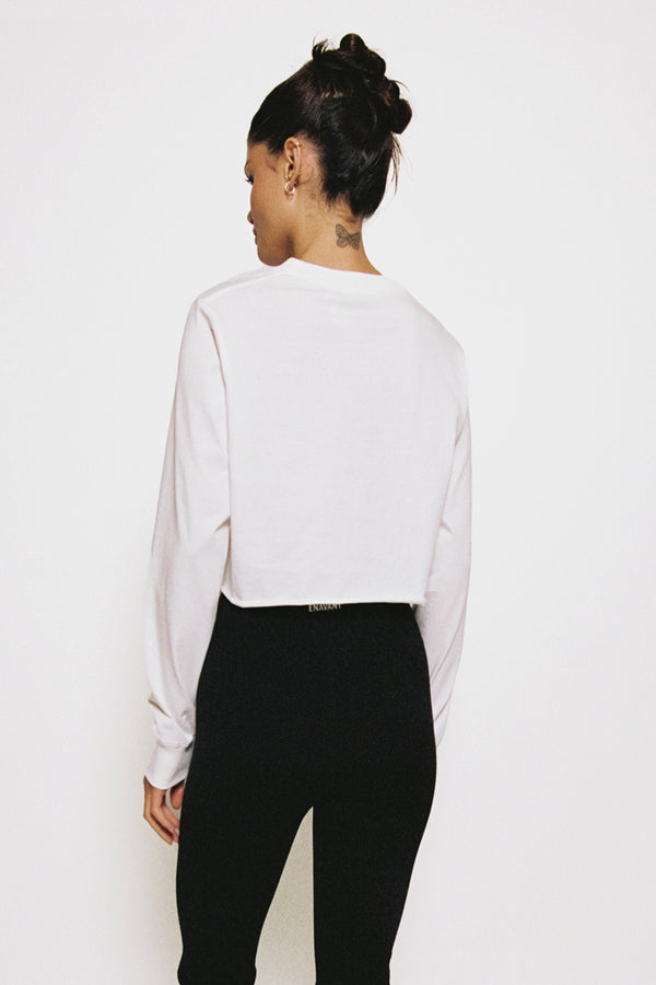 Enavant AVERY CROPPED TOP in the color White