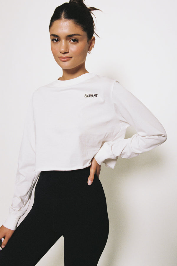 Enavant AVERY CROPPED TOP in the color White