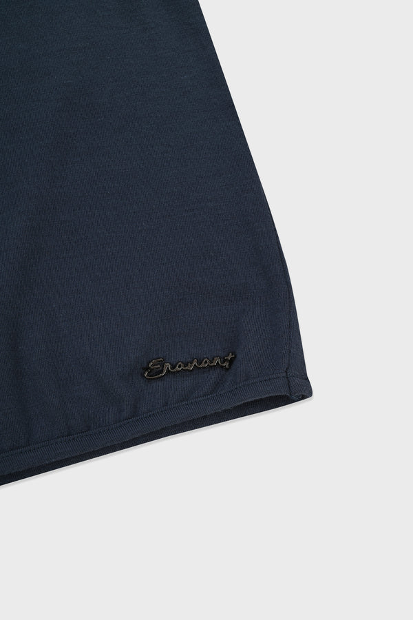 Enavant BUTTONED HOODIE TOP in the color Charcoal Navy