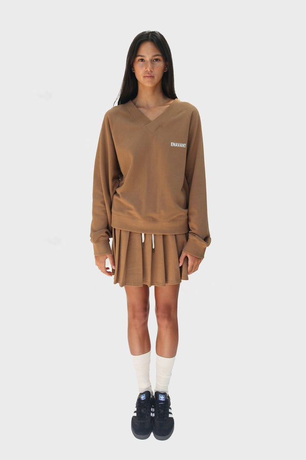 Enavant DYLAN PLEATED SKIRT in the color Tan