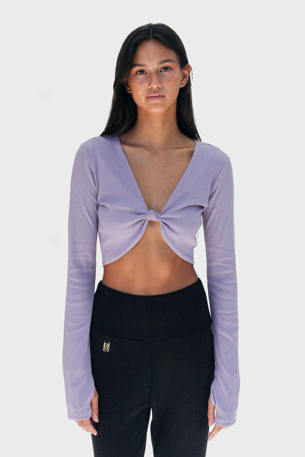 Enavant MIRA TWISTED CROP TOP in the color Lavender