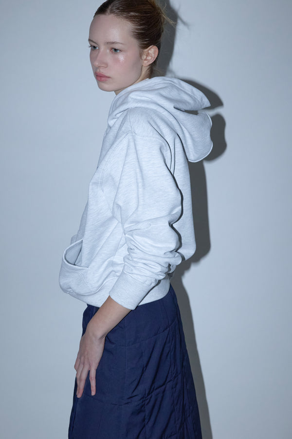 Enavant COTTON EMBROIDERED HOODIE in the color Melange Gray