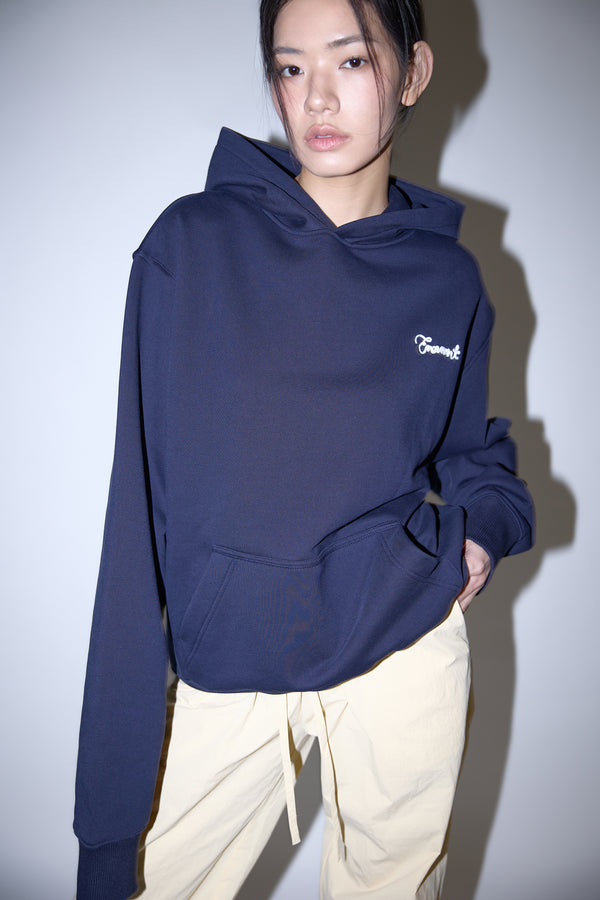 Enavant COTTON EMBROIDERED HOODIE in the color Navy