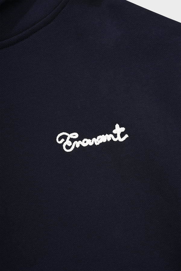 Enavant COTTON EMBROIDERED HOODIE in the color Navy