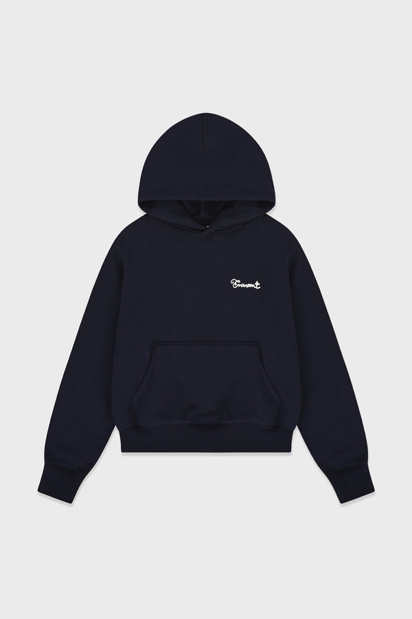 Enavant COTTON EMBROIDERED HOODIE in the color Navy